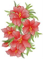 Fiery bouquet embroidery design