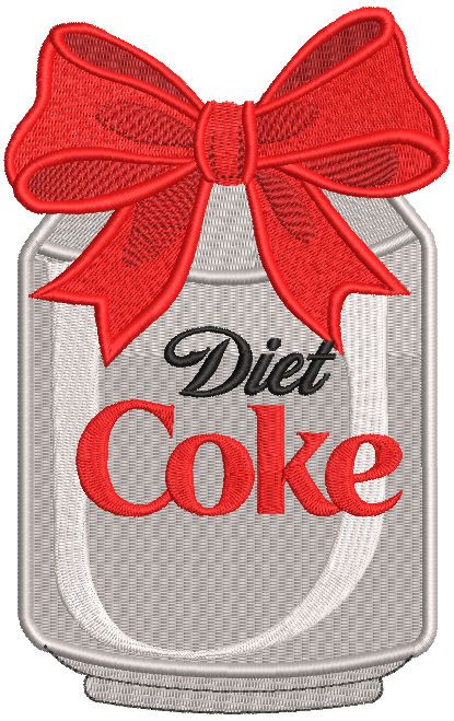 Christmas Diet Cola Red Bow embroidery design