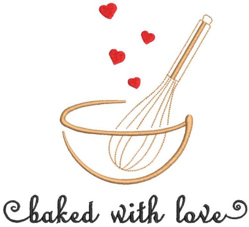 Baking whisk embroidery design