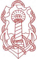 Anchor and lighthouse free embroidery design