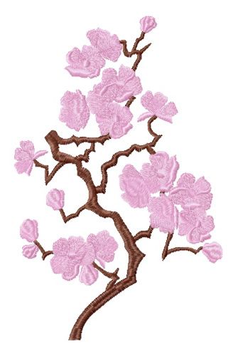 Sakura machine embroidery design