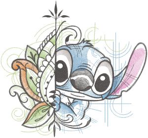 Stitch hawaii vibes embroidery design