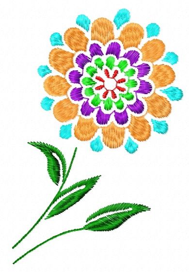 Round flower 1 machine embroidery design