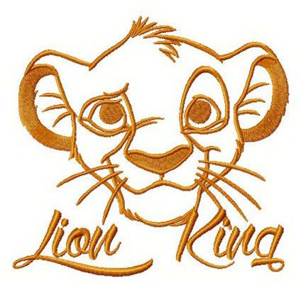 Simba Lion King machine embroidery design 