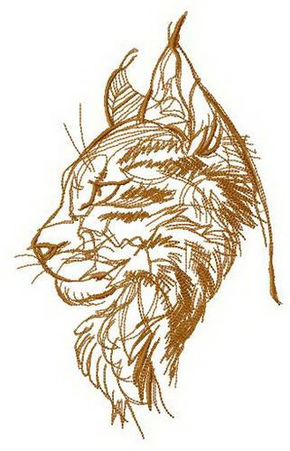 Maine coon cat machine embroidery design