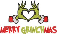 Merry grinhchmas heart embroidery design