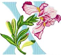 Iris Letter X embroidery design