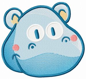 Tiny hippo 3 embroidery design