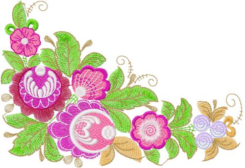 Flower decoration free embroidery design 24