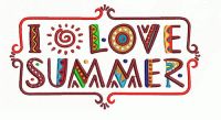 I love summer embroidery design