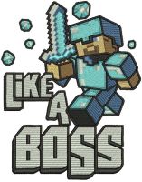 Like a boss embroidery design