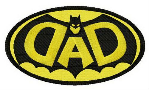 DAD Batman oval badge machine embroidery design