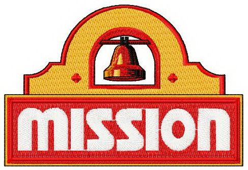 Mission Flour Tortillas logo machine embroidery design