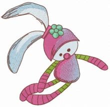 Girl's bunny toy embroidery design