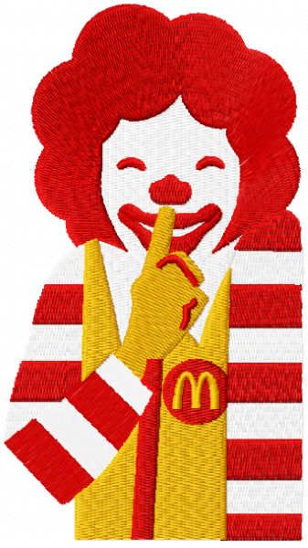 Ronald secret embroidery design