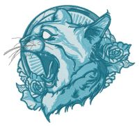 Cat spirit blue gamma embroidery design