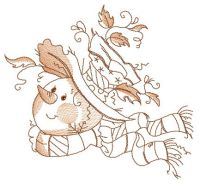 Snowman's winter mood embroidery design