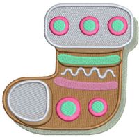 Gingerbread sock embroidery design