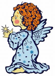 Angel with star 2 embroidery design