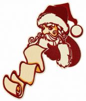 Santa with list of good children 2 embroidery design