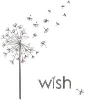 Dandelion flower wish embroidery design