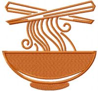 Hot ramen plate embroidery design