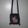 Black embroidered bag with Geisha with hairpin design on it