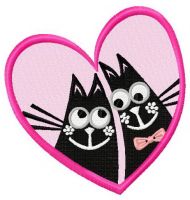 Cat's love 2 embroidery design