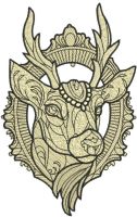 Deer head embroidery design