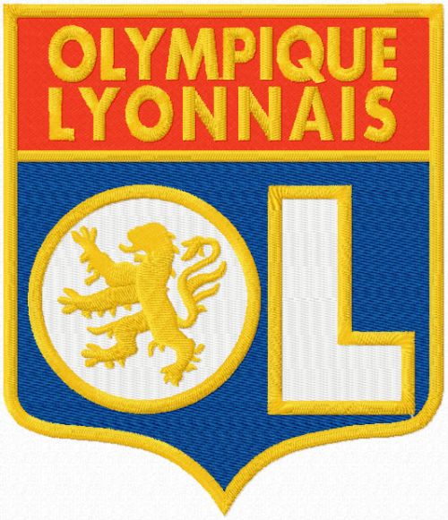 Olympique Lyonnais logo machine embroidery design