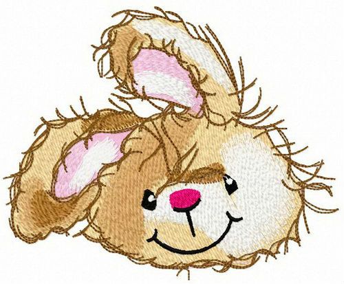 Kind bunny machine embroidery design