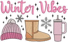 Winter vibes embroidery design