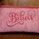 Small bag with believe free embroidery design.
