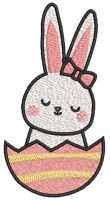 Sleeping Easter Bunny in egg free embroidery design