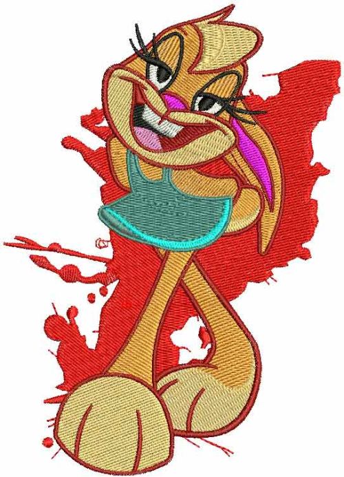 Lola Bunny sings machine embroidery design