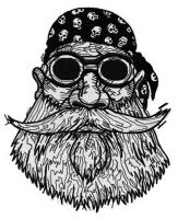 Old biker embroidery design