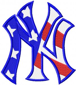 New York Yankees Flag logo embroidery design
