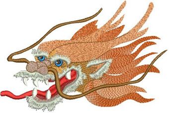 Chinese dragon machine embroidery design