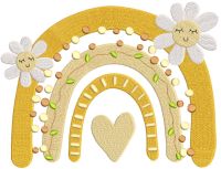 Boho summer rainbow embroidery design