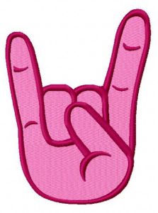 Rock on 3 embroidery design