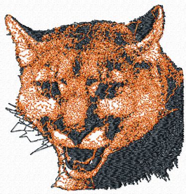 Cougar free machine embroidery design
