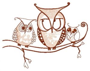 Bizarre owls 2 embroidery design