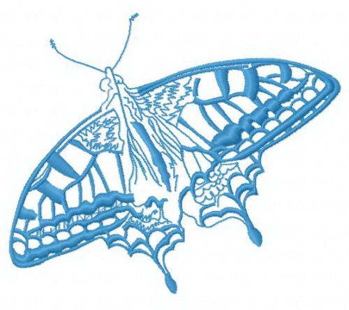 Blue butterfly 2 machine embroidery design