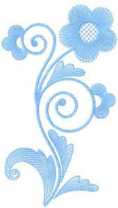 Light blue flower embroidery design