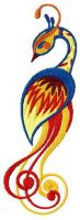 Shy firebird embroidery design