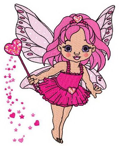 Baby love fairy machine embroidery design