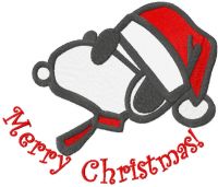 Merry Christmas Snoopy embroidery design
