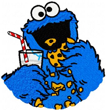 Cookie Monster machine embroidery design
