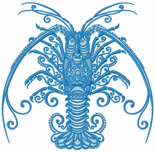 Crayfish machine embroidery design
