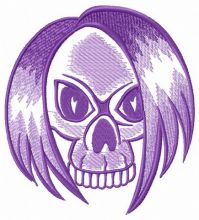 Hairy skull embroidery design